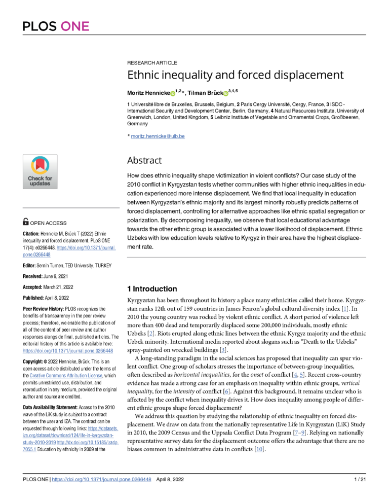 Ethnic inequality and forced displacement ISDC