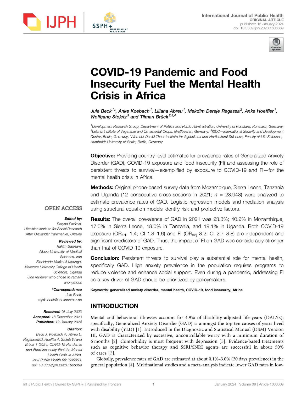 COVID-19 Pandemic and Food Insecurity Fuel the Mental Health Crisis in ...