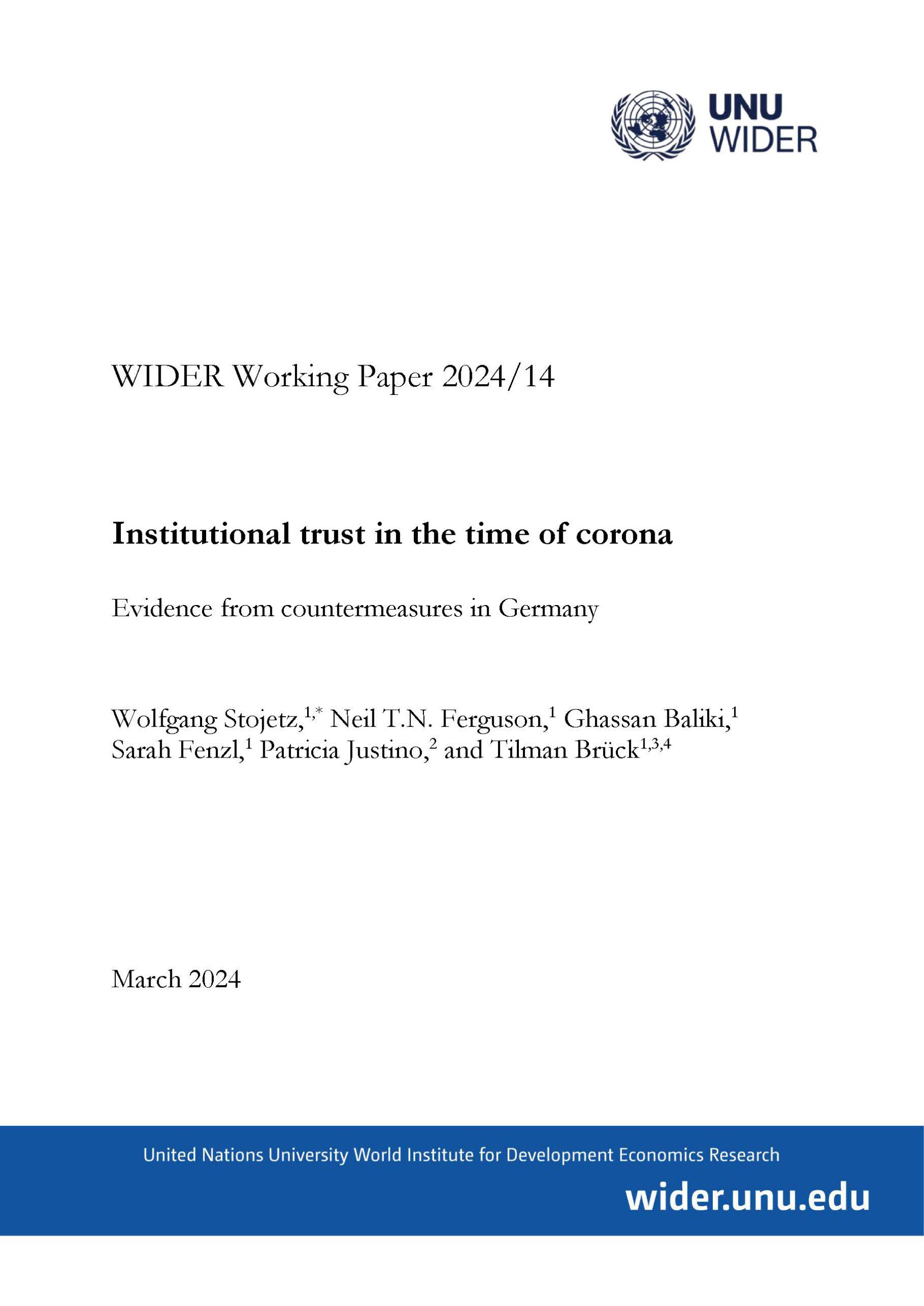Wp2024 14 Institutional Trust Time Corona Evidence Countermeasures Germany Page 01