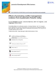 Effects of promoting conflict management evidence from Guatemala s Polochic Valley page