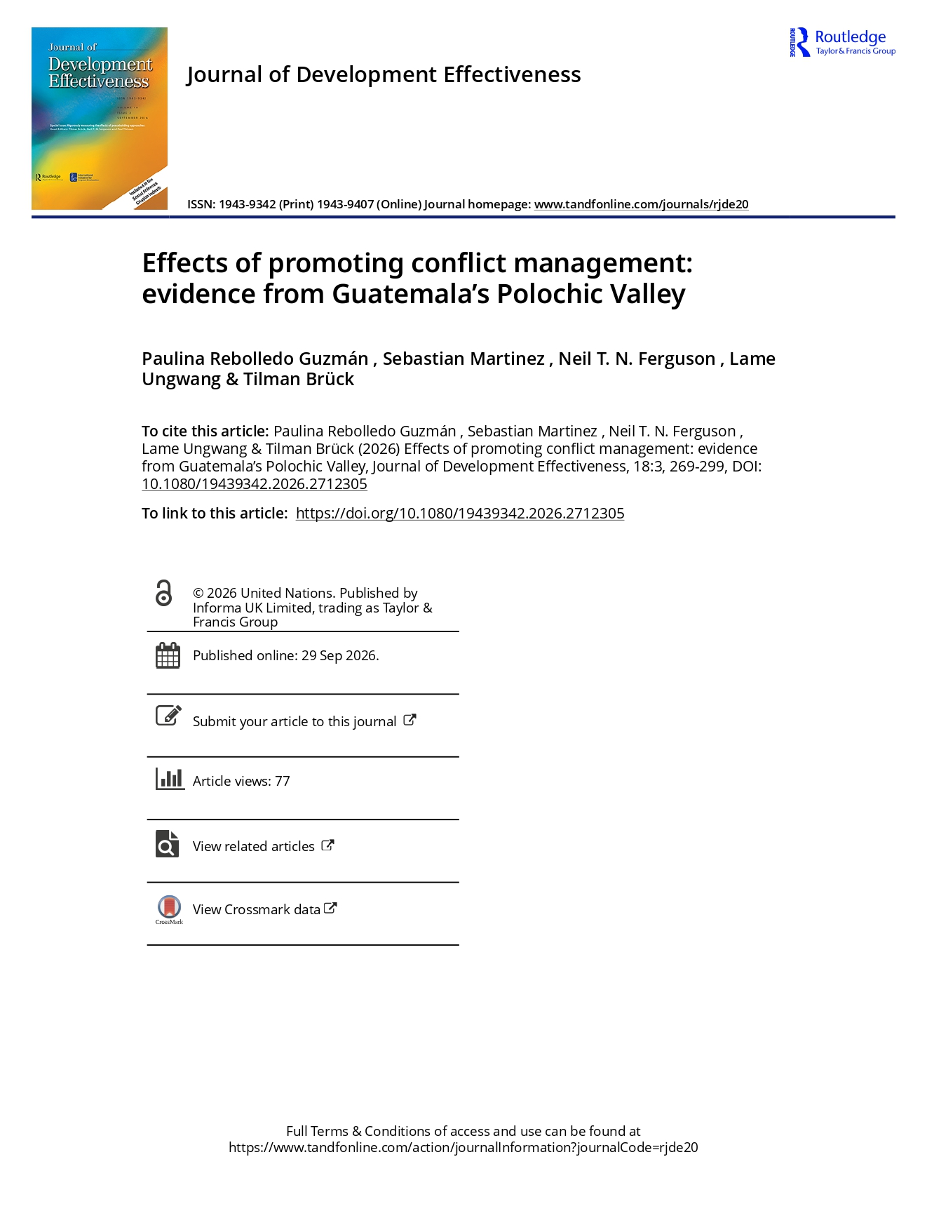Effects of promoting conflict management evidence from Guatemala s Polochic Valley page