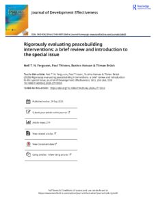 Rigorously evaluating peacebuilding interventions a brief review and introduction to the special issue page